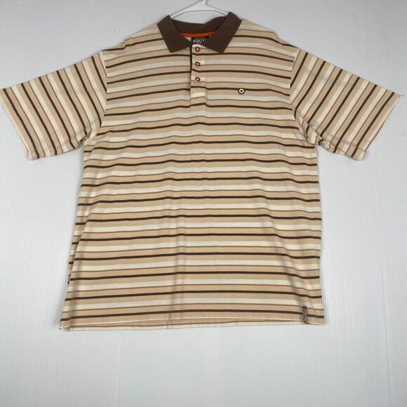 Vintage South Pole Polo Shirt Mens XLarge Brown Stripes Authentic Collection - Picture 12 of 12